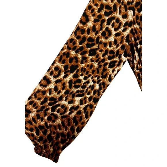 Talbots Leopard Print Cinched Waist Midi Size 14 - Picture 6 of 10